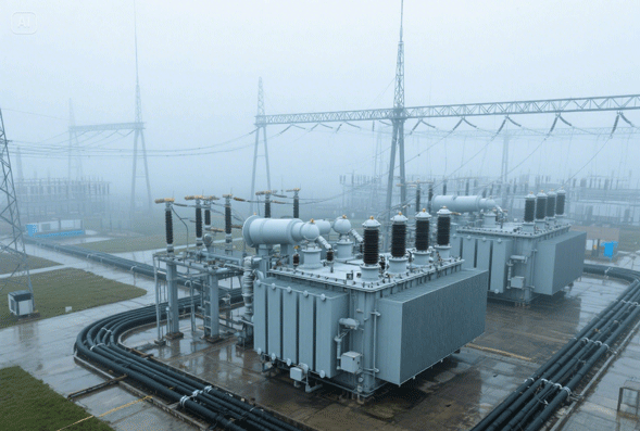 R&eacute;seau &eacute;lectrique et transformateur